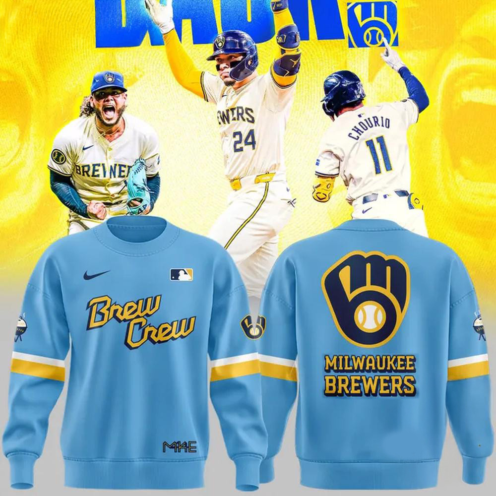 Milwaukee Brewers Special New Blue City Connect Sweatshirt Presents For Baseball Fan