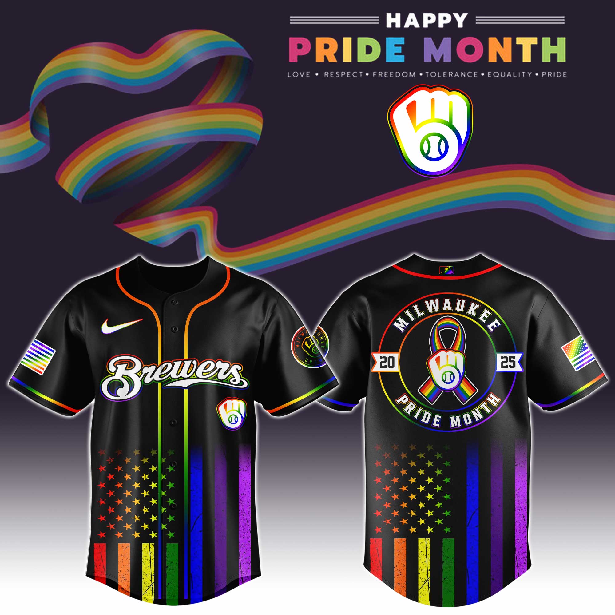 Milwaukee Brewers Special Pride Month Jersey Gift For Baseball Lovers