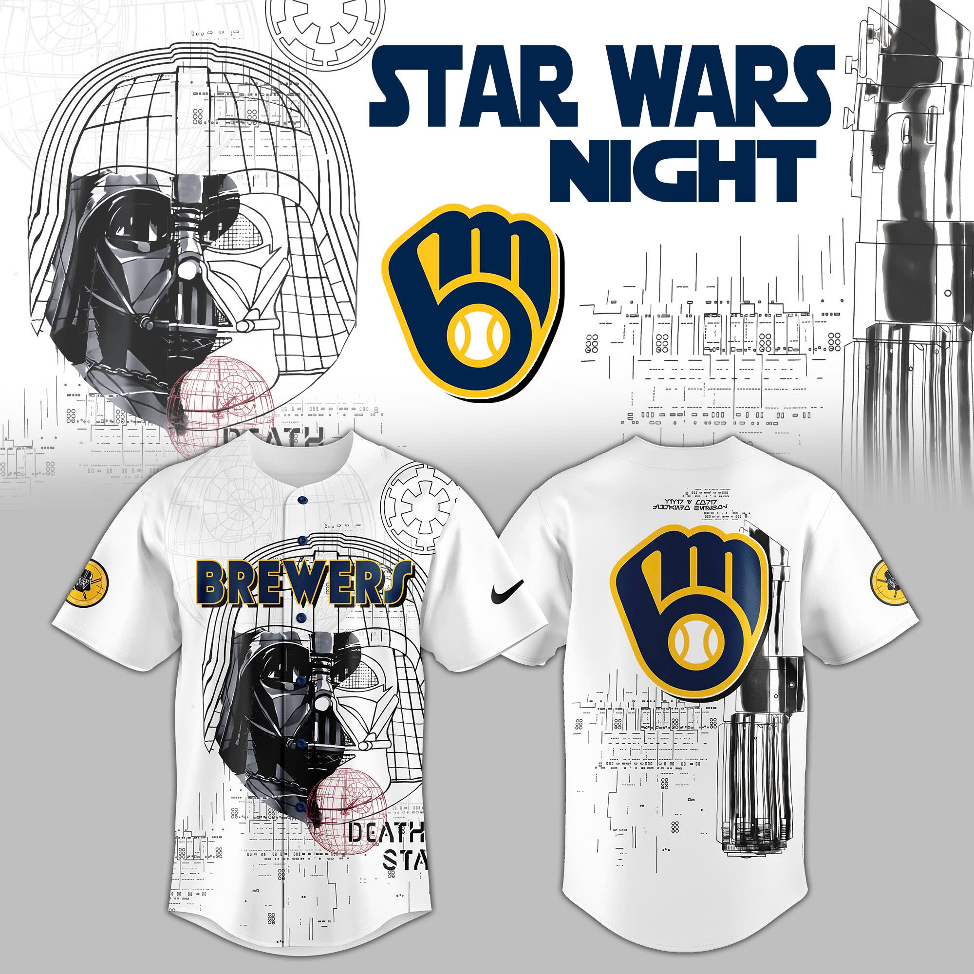 Milwaukee Brewers Star Wars Night Jersey Milwaukee Brewers Merch Best Gift For Baseball Lover