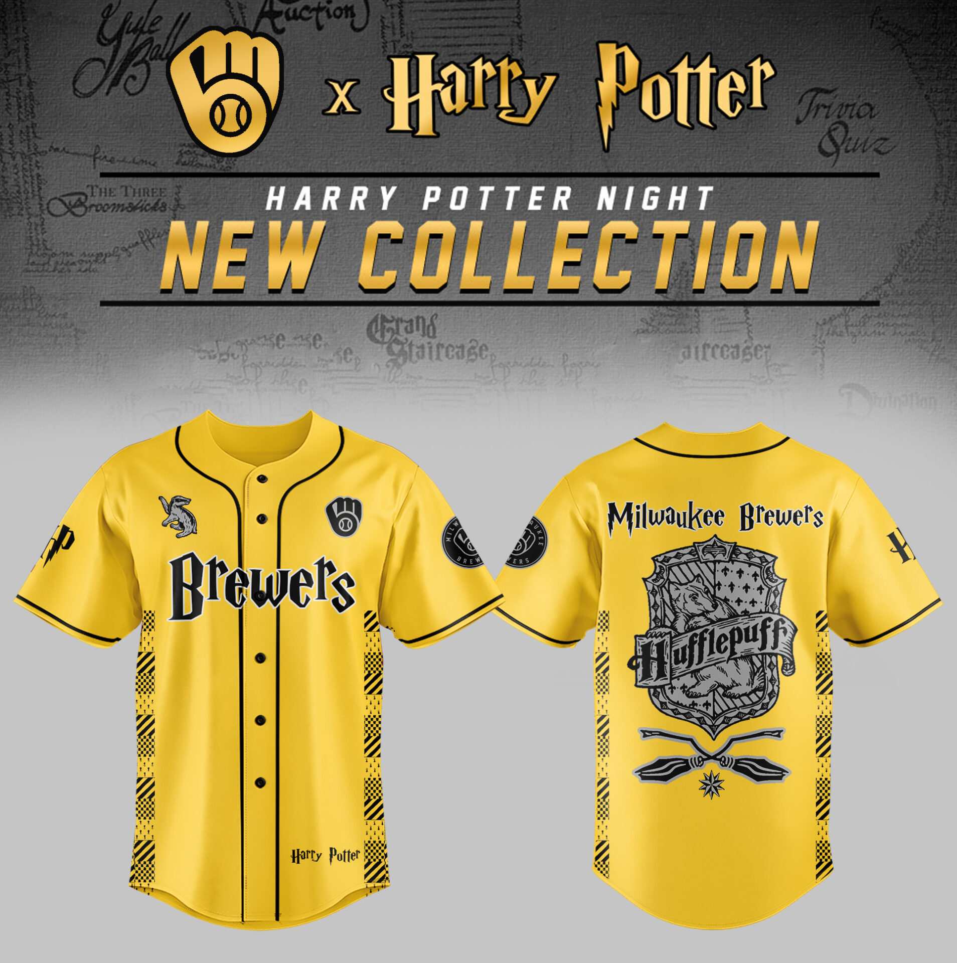 Milwaukee Brewers x Harry Potter Night Hufflepuff House Jersey Unique Baseball Gifts
