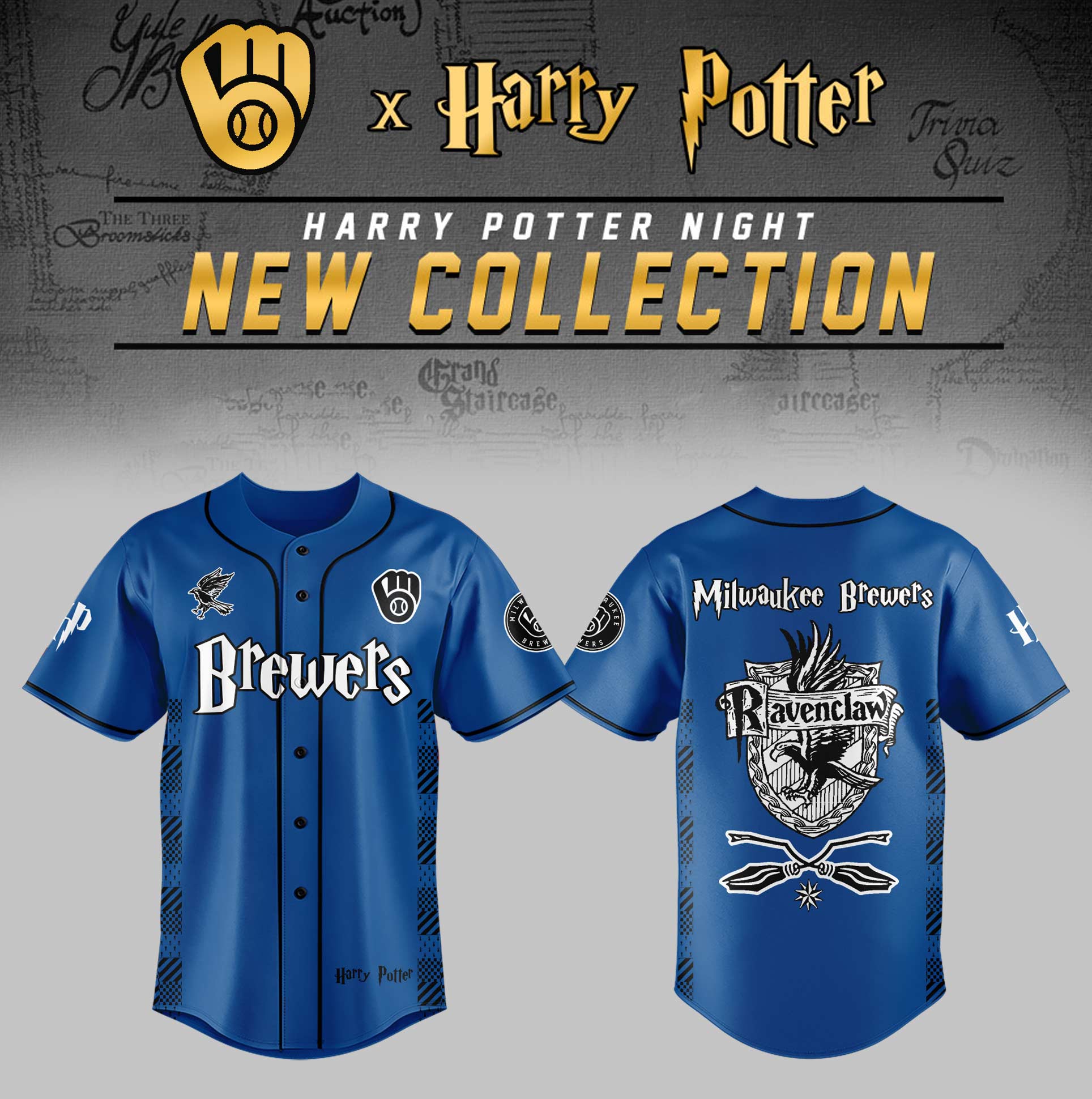 Milwaukee Brewers x Harry Potter Night Ravenclaw House Jersey Baseball Coach Gift Ideas