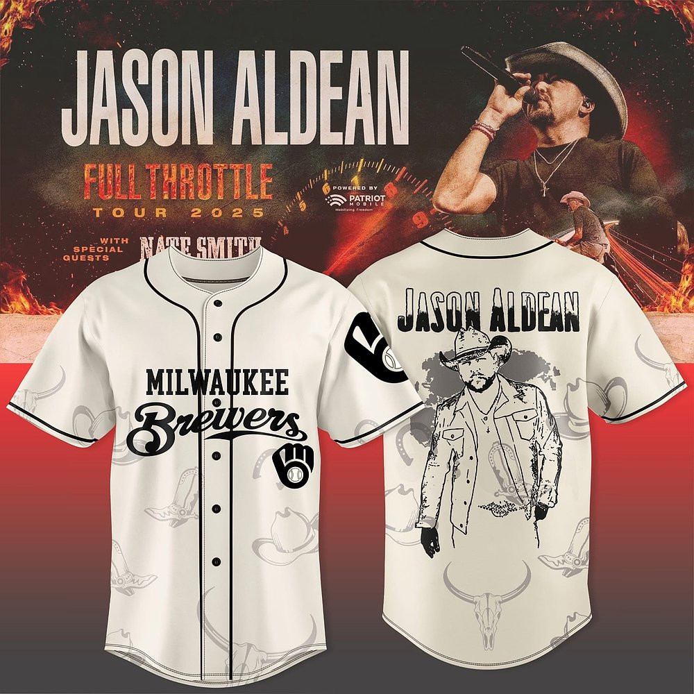 Milwaukee Brewers x Jason Aldean Tour Jersey 2025 Great Present For Baseball Supporters