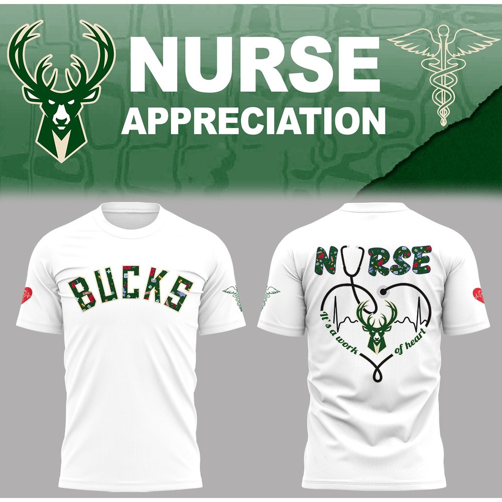 Milwaukee Bucks Nurse Appreciation Night T-Shirt Milwaukee Bucks Merch Unique Basketball Gifts For Fans