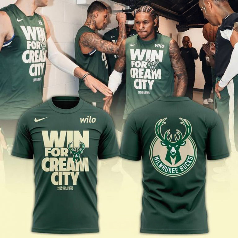Milwaukee Bucks Win For Cream City 2025 Playoffs T-shirt Great Gifts For Basketball Fans