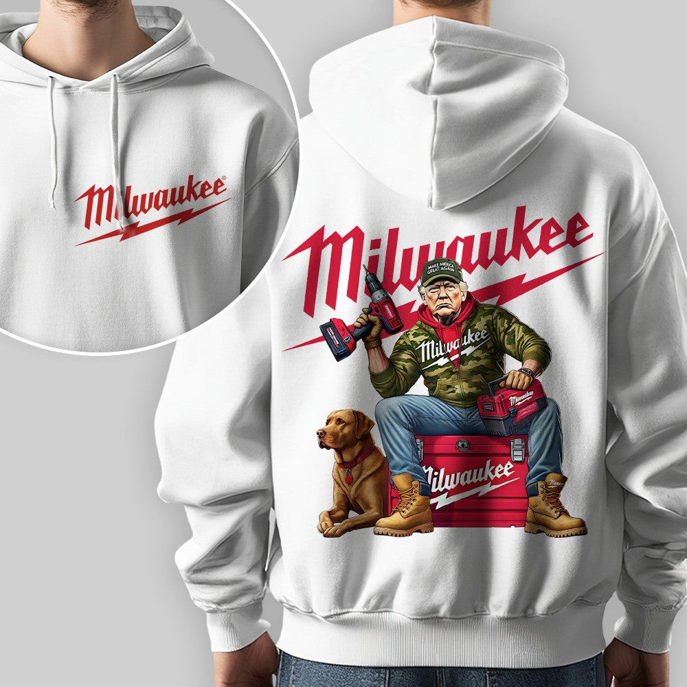 Milwaukee Trump 2025 Hoodie President Trump 45-47 Merch Patriotic Hoodie Gifts For Dad