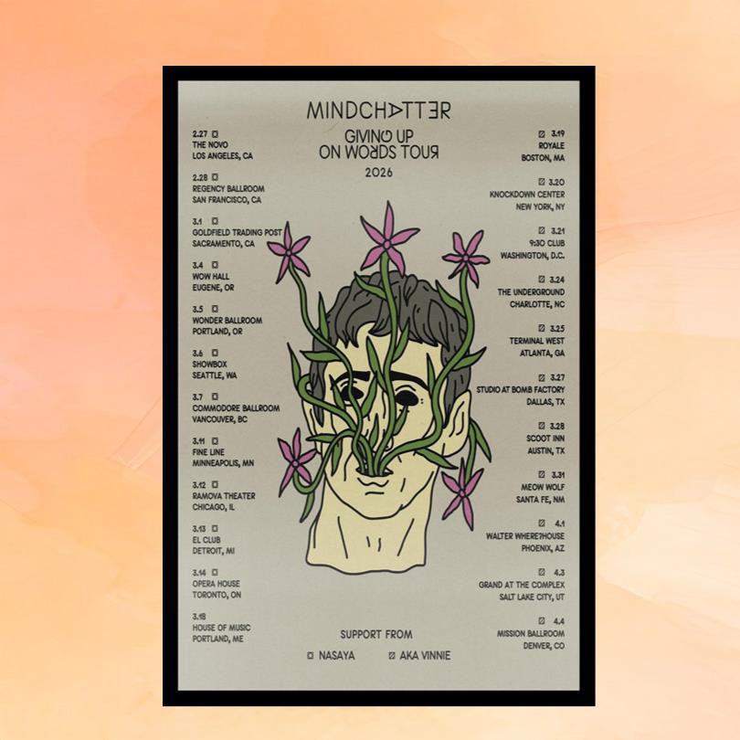 Mindchatter Merch Giving Up World Tour 2026 Poster Wall Art Decor Gifts For Music Lovers
