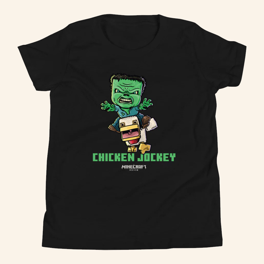 Minecraft Merch A Minecraft Movie Chicken Jockey T-Shirt Birthday Gift For Husband
