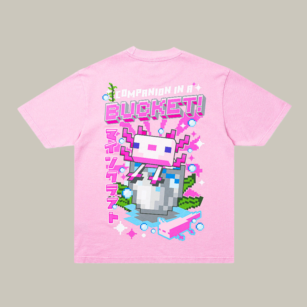 Minecraft Merch Axolotl T-Shirt Companion In Bucket Minecraft Clothing Gifts For Axolotl Lover