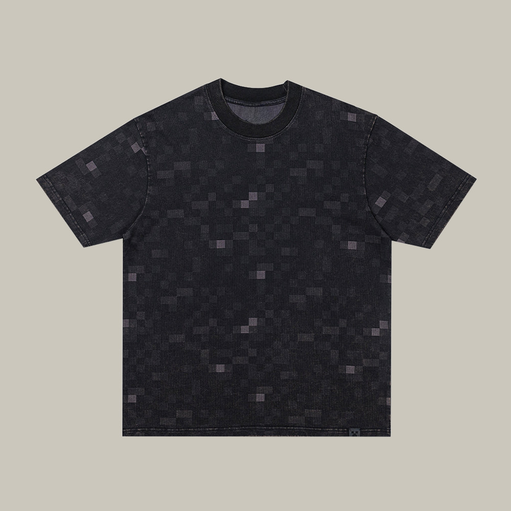 Minecraft Merch Coal T-Shirt Coal Ore Pattern Shirt Christmas Gifts For Minecraft Lovers