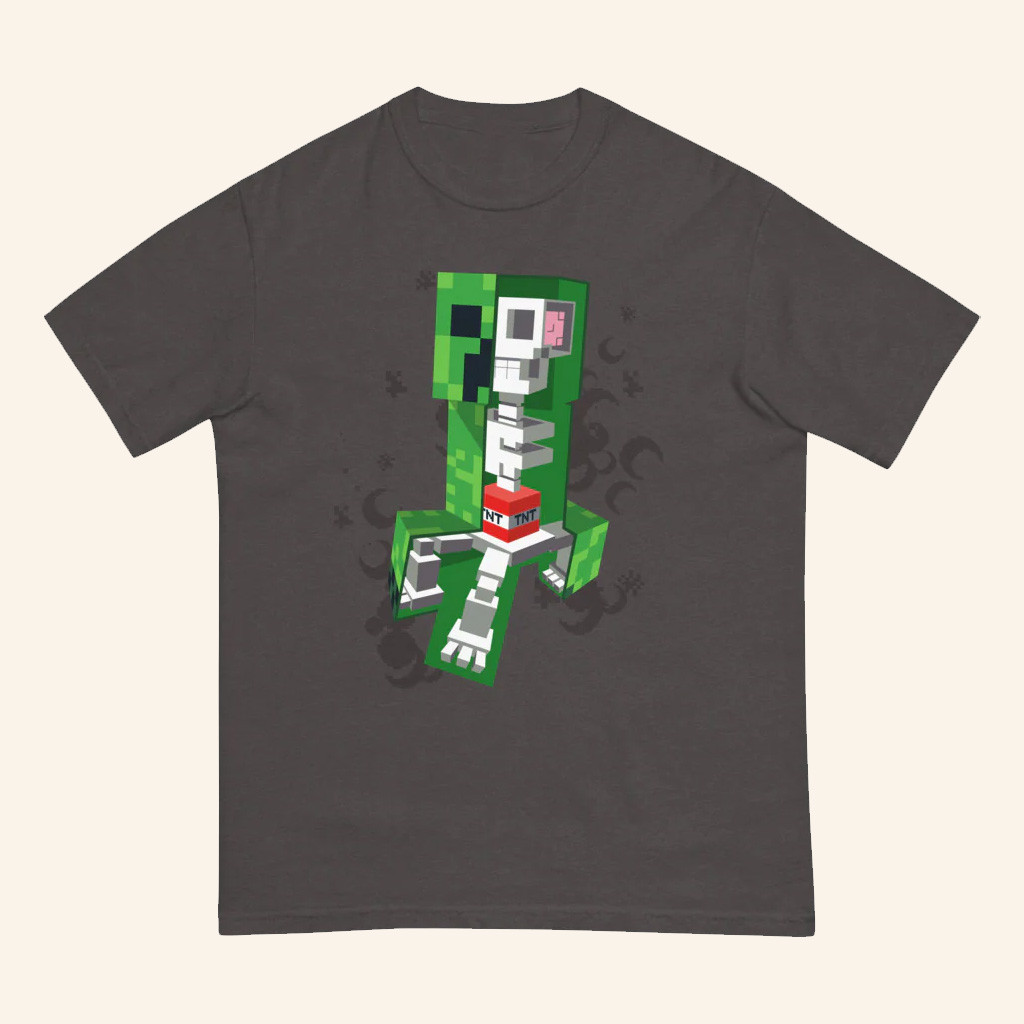 Minecraft Merch Creeper Skeleton T-Shirt Great Gifts Ideas For Brothers
