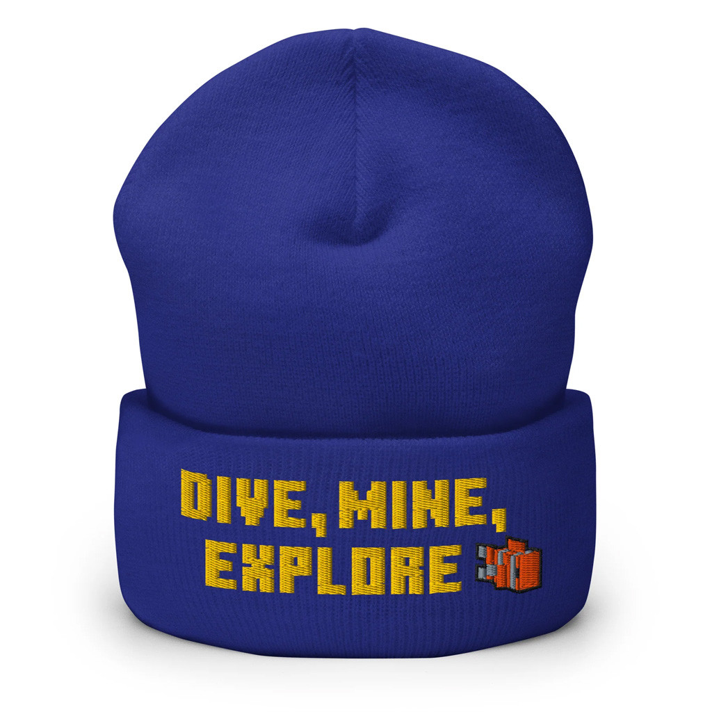 Minecraft Merch Dive Mine Explore Embroidered Beanie Gifts For Husband