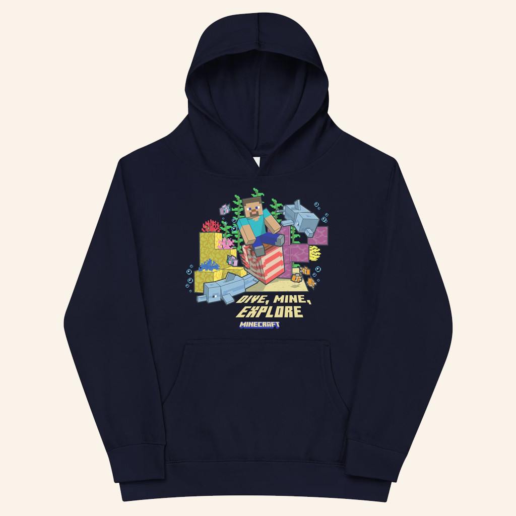 Minecraft Merch Dive Mine Explore Hoodie Birthday Gift Ideas For Son