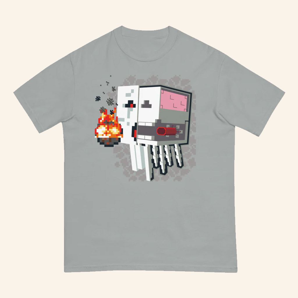 Minecraft Merch Ghast Skeleton T-Shirt Game Lover Gifts For Brothers