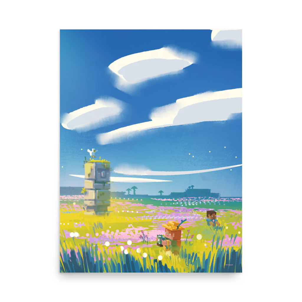 Minecraft Merch Loot Totem Field Poster Wall Art Decor Gifts For Game Lovers