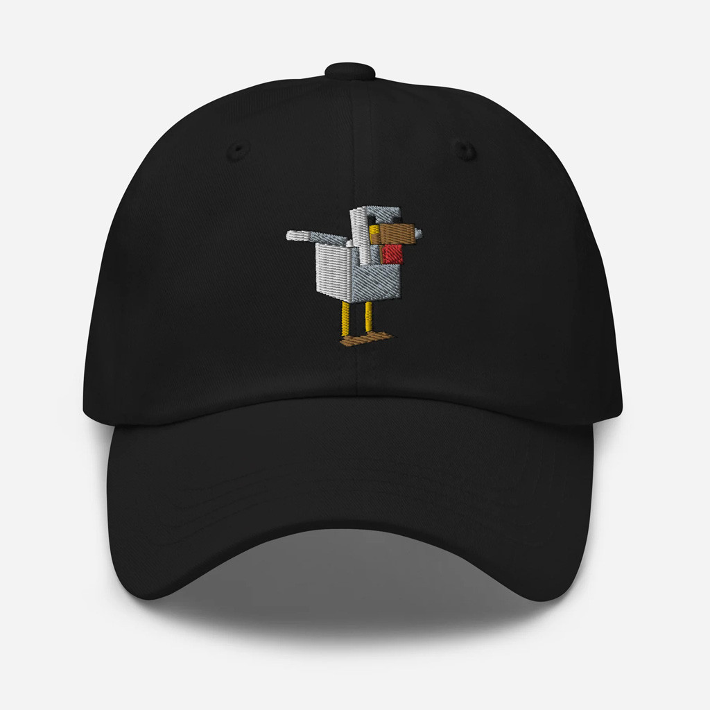 Minecraft Merch Minecraft Chicken Embroidered Hat Black Best Gifts For Son Minecraft Merch Minecraft Chicken Embroidered Hat Black Best Gifts For Son
