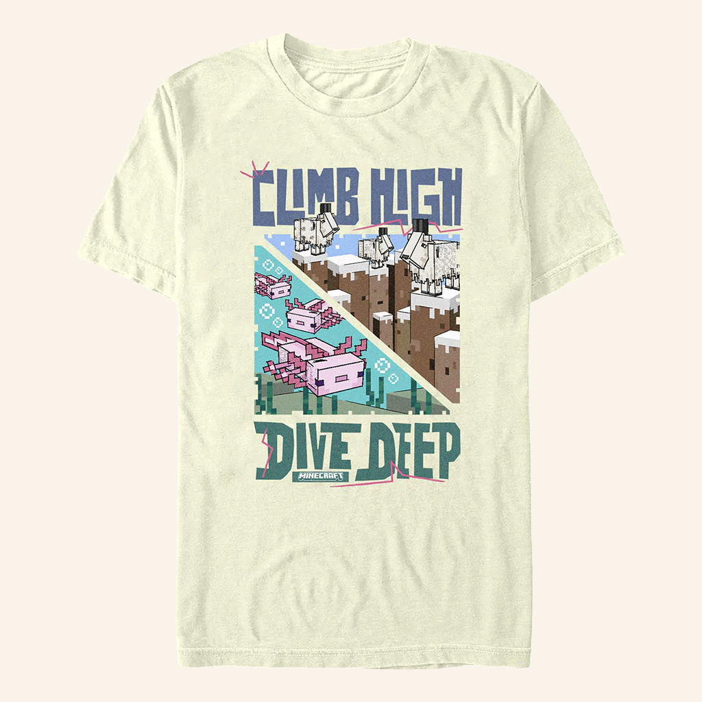 Minecraft Merch Minecraft Climb High Dive Deep T-Shirt Gifts For Friends