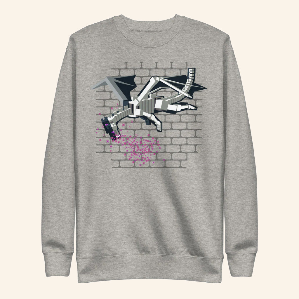 Minecraft Merch Minecraft Ender Dragon Crewneck Sweatshirt Good Gifts For Boyfriend