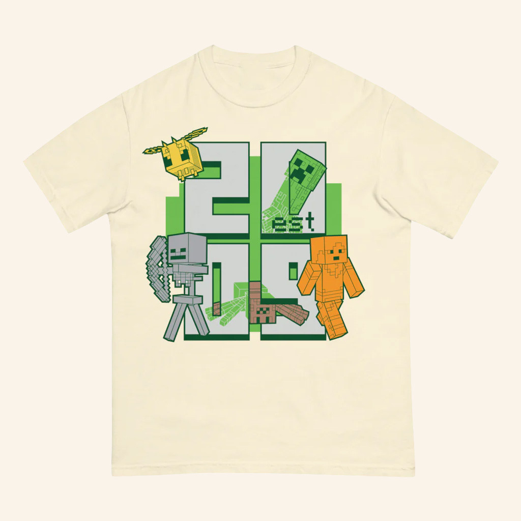Minecraft Merch Minecraft Est 2009 Stacked T-Shirt Gift Ideas For Friends