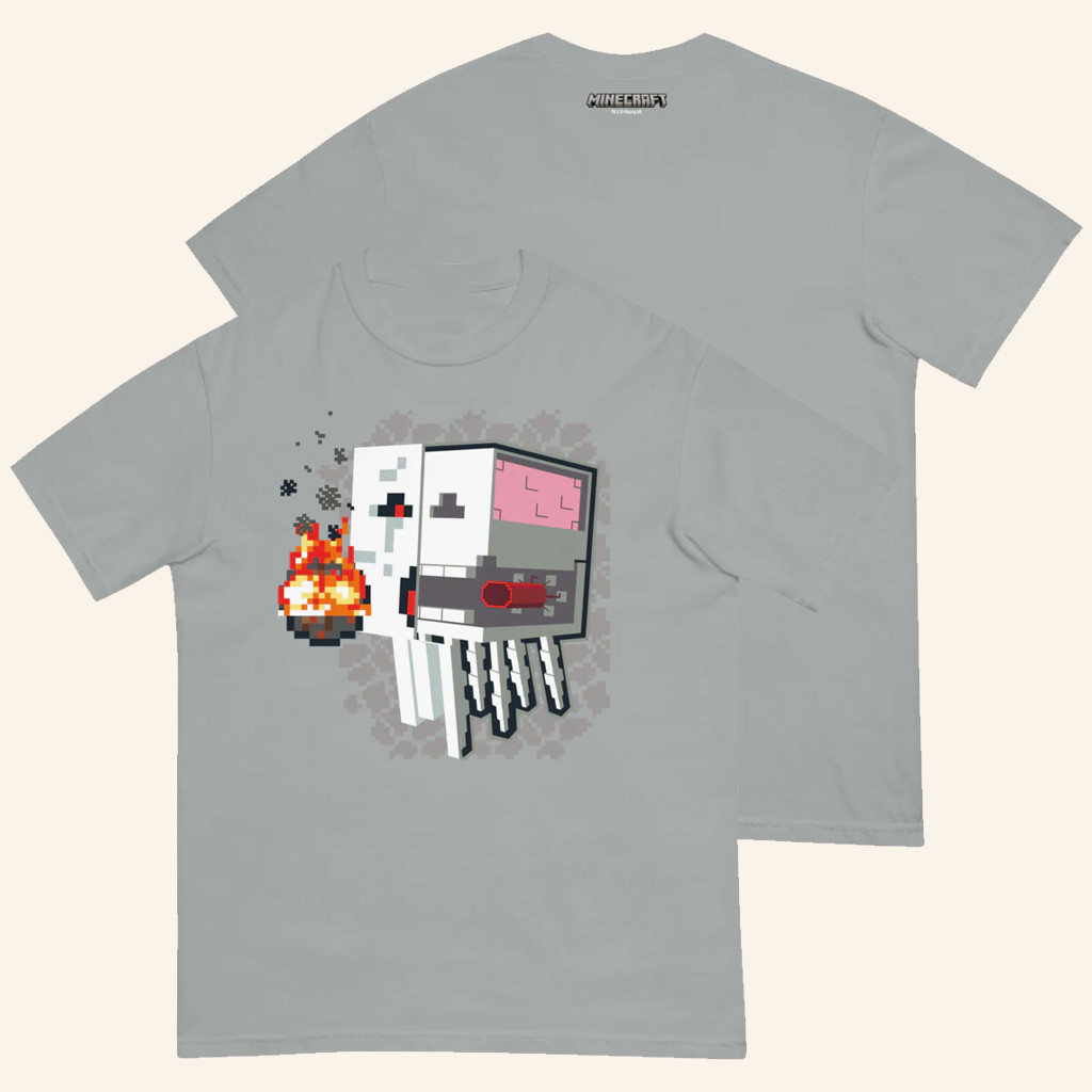Minecraft Merch Minecraft Ghast Skeleton T-Shirt Birthday Gift For Friends