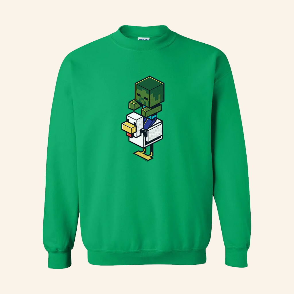 Minecraft Merch Minecraft Jolly Mobs Chicken Jockey Crewneck Sweatshirt Gifts For Son
