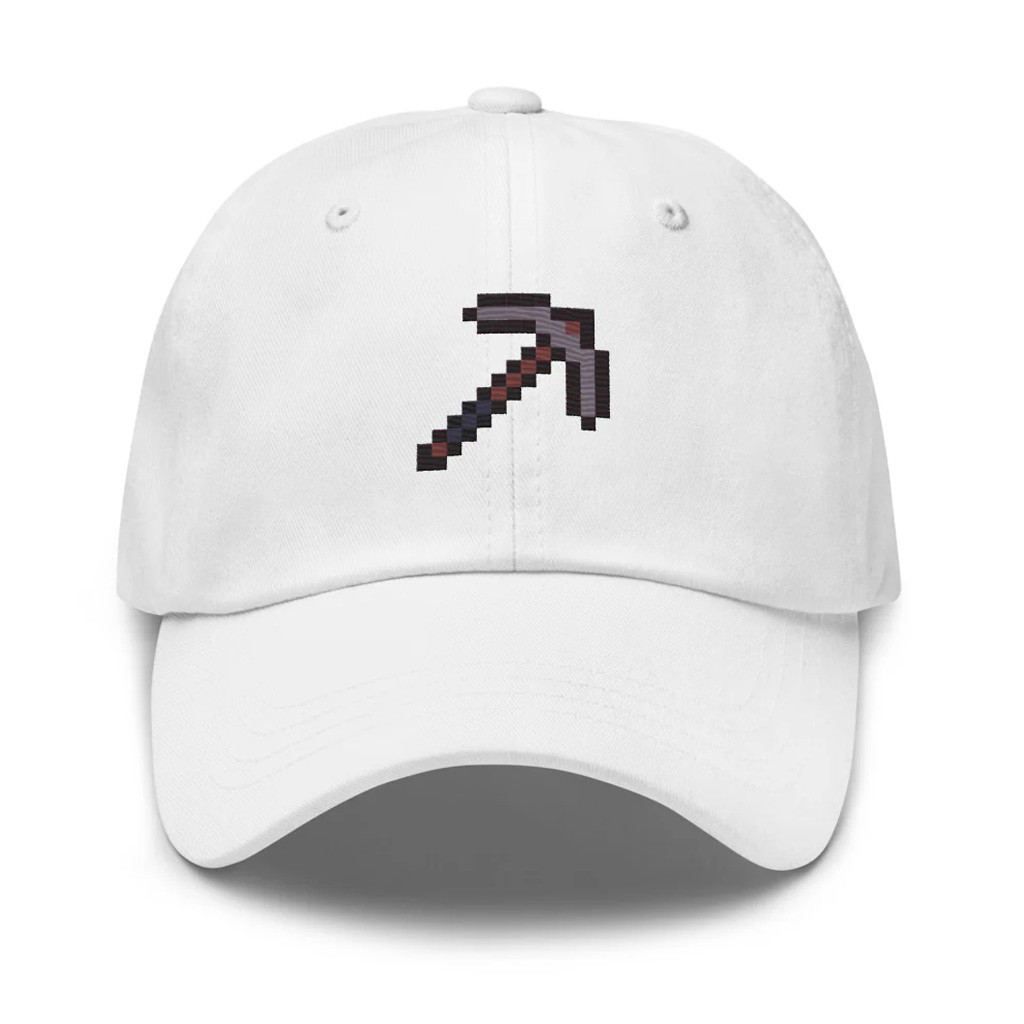Minecraft Merch Minecraft Netherite Pickaxe Embroidered Hat Birthday Present For Husband