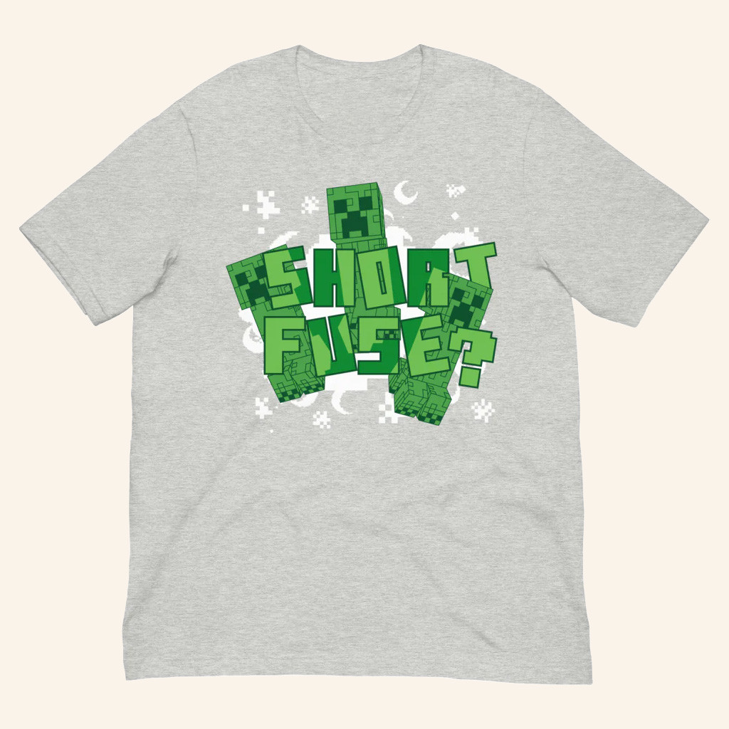 Minecraft Merch Minecraft Short Fuse T-Shirt Birthday Presents For Son