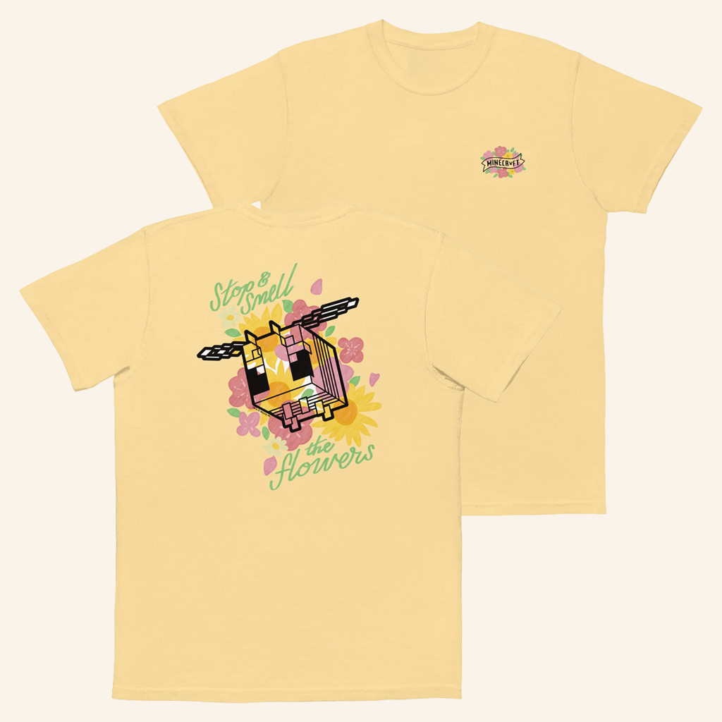 Minecraft Merch Minecraft Stop And Smell The Flowers T-Shirt Gifts For Besties