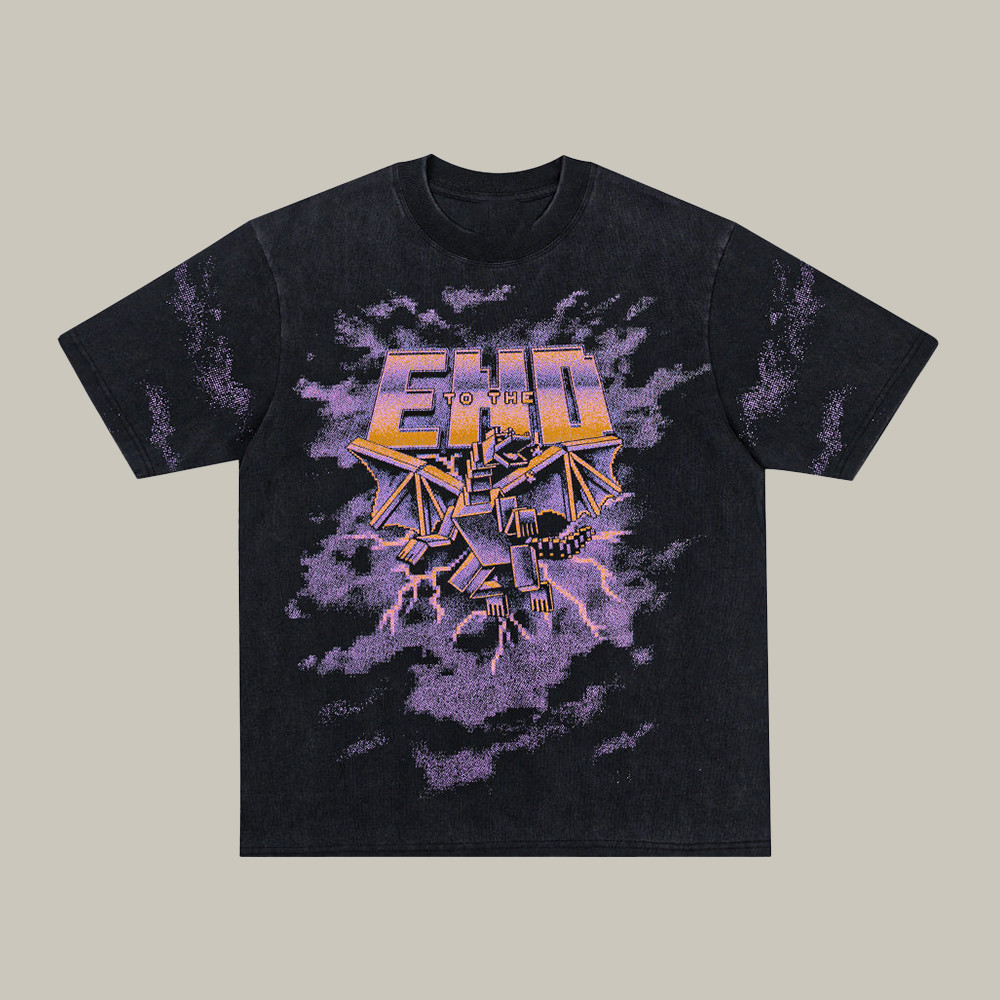 Minecraft Merch The End T-Shirt Pixel Dragon Pattern Christmas Gifts For Minecraft Fans