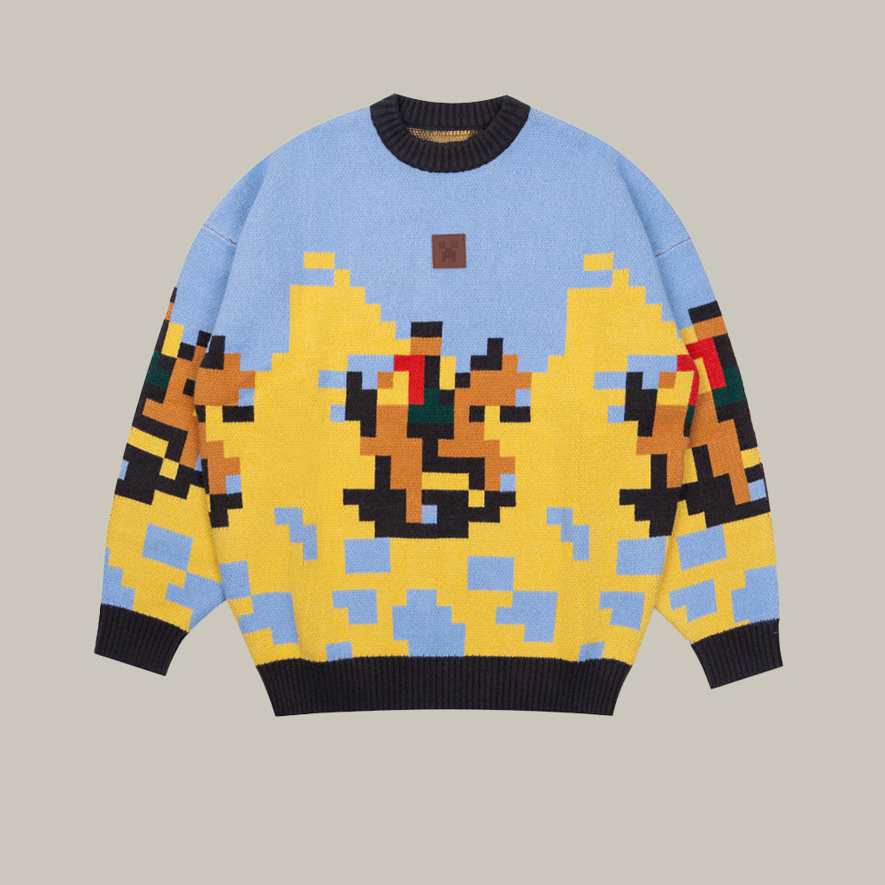 Minecraft Merch The Prairie Ugly Christmas Sweater Pixel Art Clothing Christmas Gifts For Him