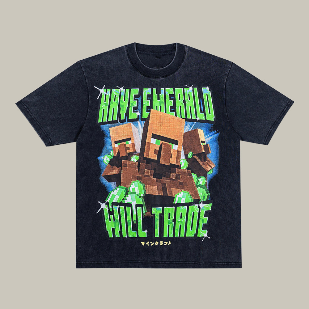 Minecraft Merch Villager T-Shirt Have Emerald Will Trade Shirt Minecraft Lover Gifts