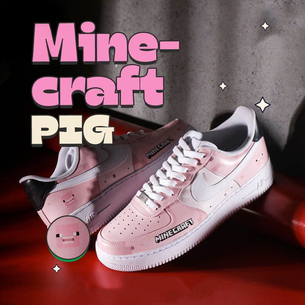 Minecraft "PIG" 2025 Pink Special Air Force 1 Shoes Gifts For Mother