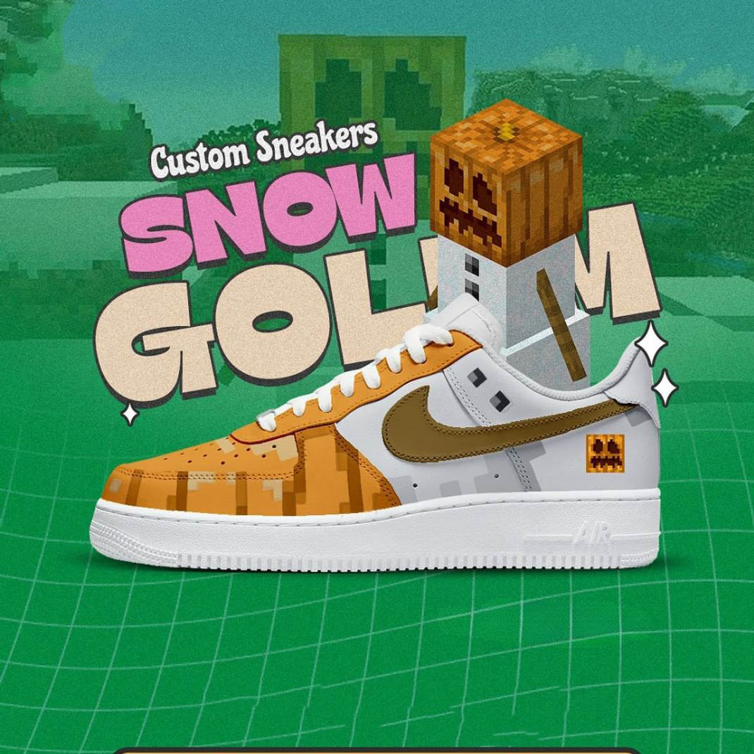 Minecraft "SNOW GOLEM" 2025 Special Air Force 1 Shoes Gifts For Friends