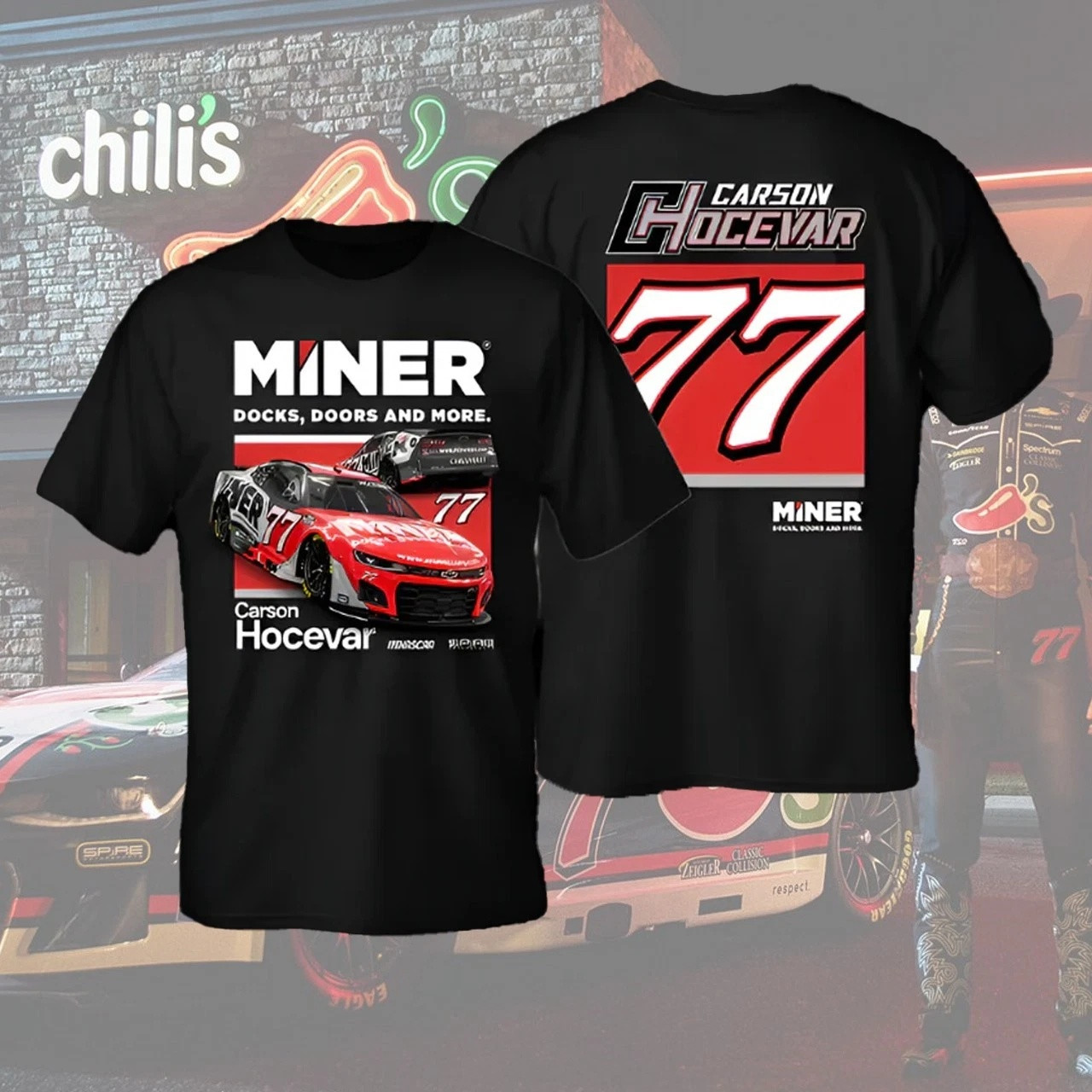 Miner Docks Doors T-Shirt Carson Hocevar Spire 77 Merch Gift For Racing Fans