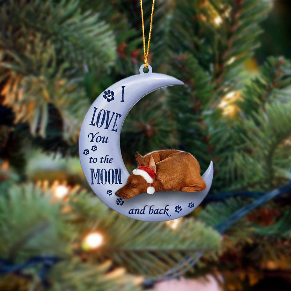 Miniature Pinscher I Love You To The Moon And Back Christmas Ornament Gift For Friends