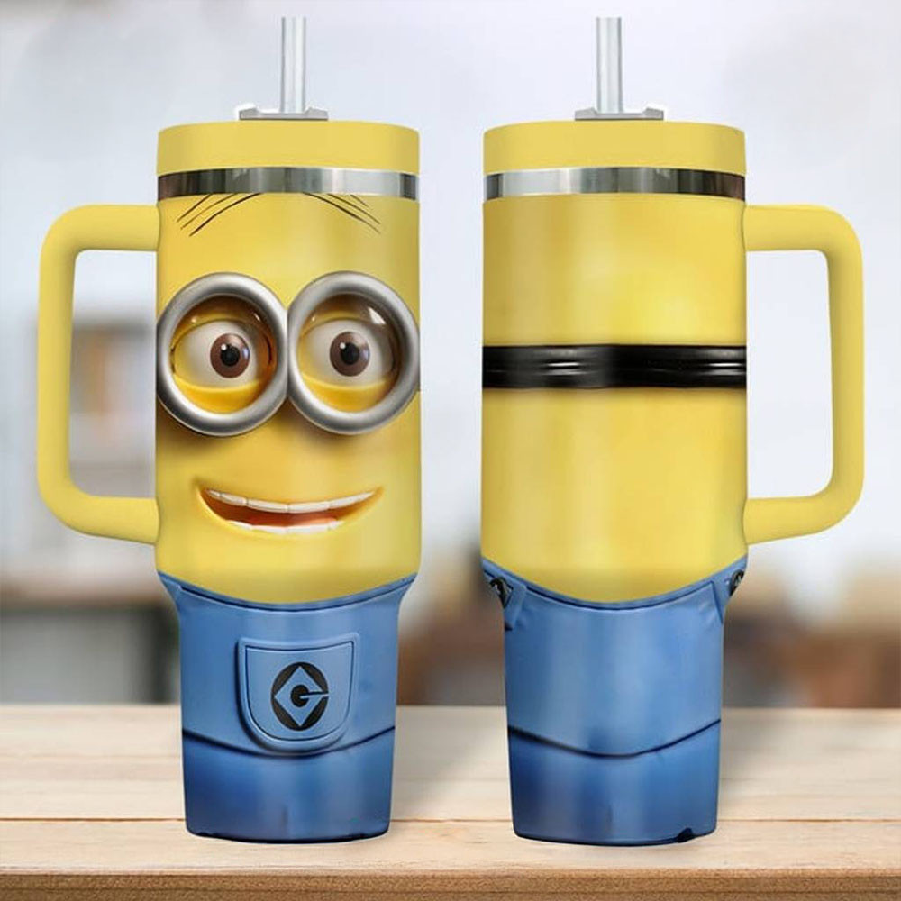 Minions Special Stainless Steel Tumbler With Handle Best Gift For Movie Lovers