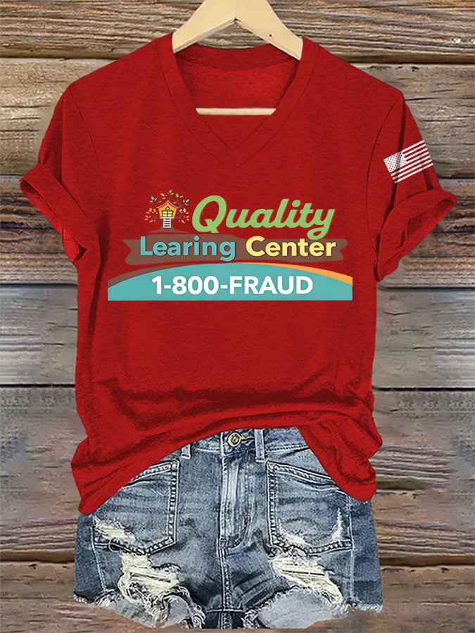 Minnesota Fraud Quality Learning Center 1800 Fraud V-Neck Shirt ICE Agent Shooting Clothes