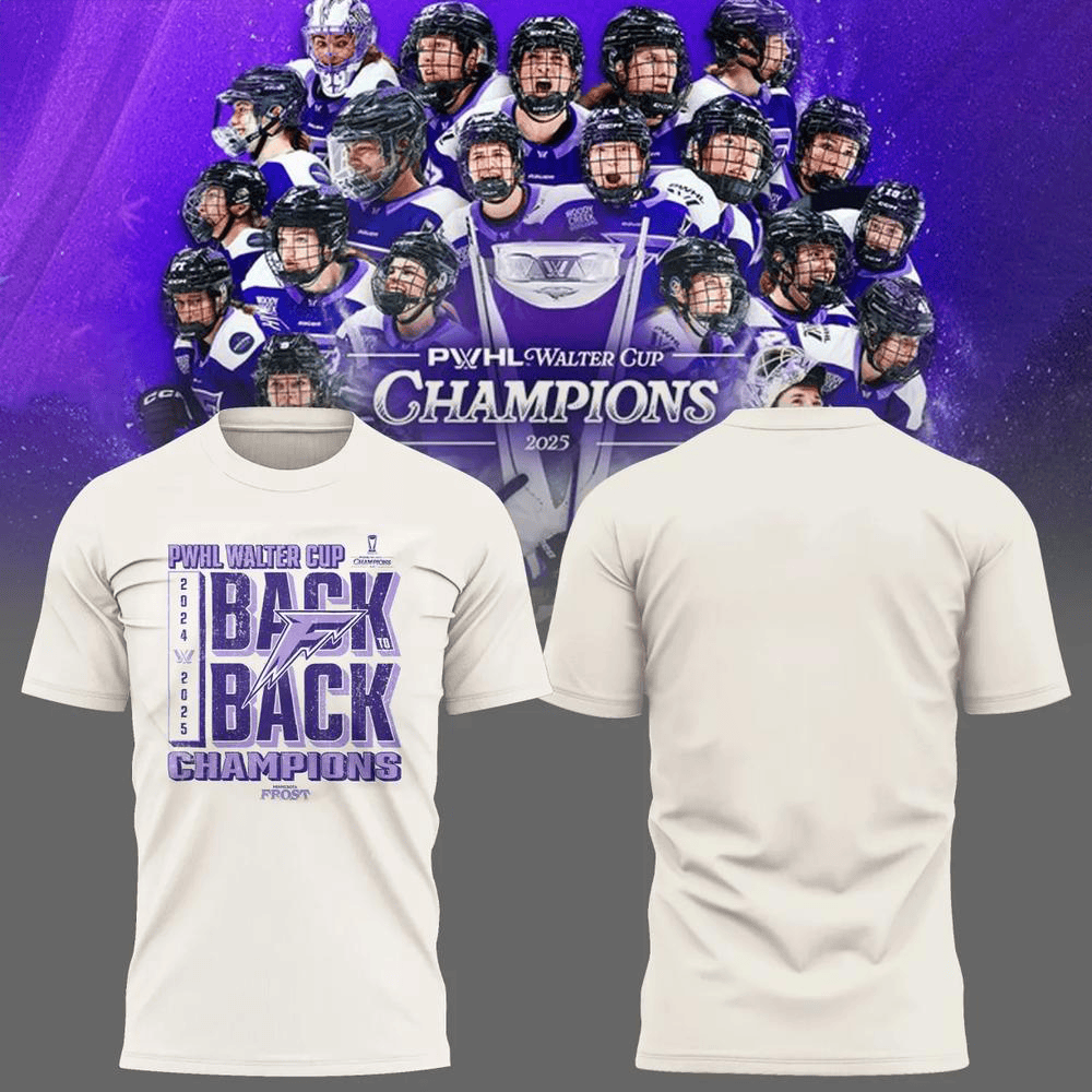 Minnesota Frost 2025 Walter Cup Champions Back To Back T-Shirt Best Gifts For Hockey Fans