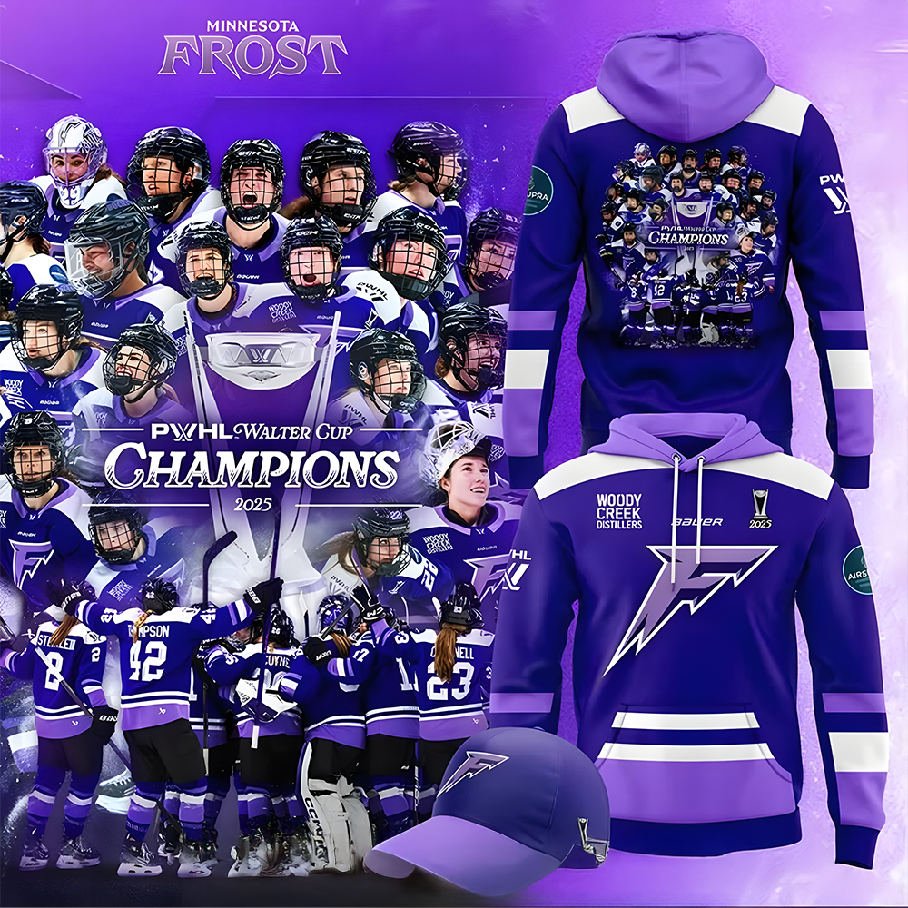 Minnesota Frost Walter Cup Championship 2025 Hoodie Unique Gifts For Hockey Lovers