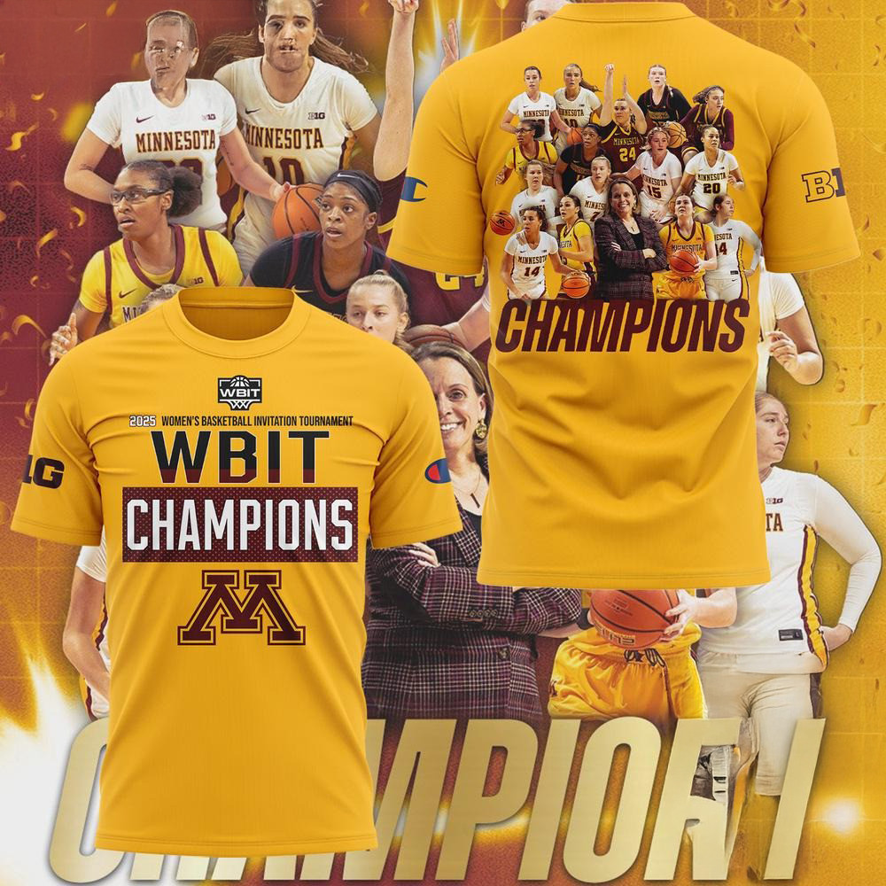 Minnesota Golden Gophers Women's Basketball 2025 Wbit Champions Team Player T-Shirt