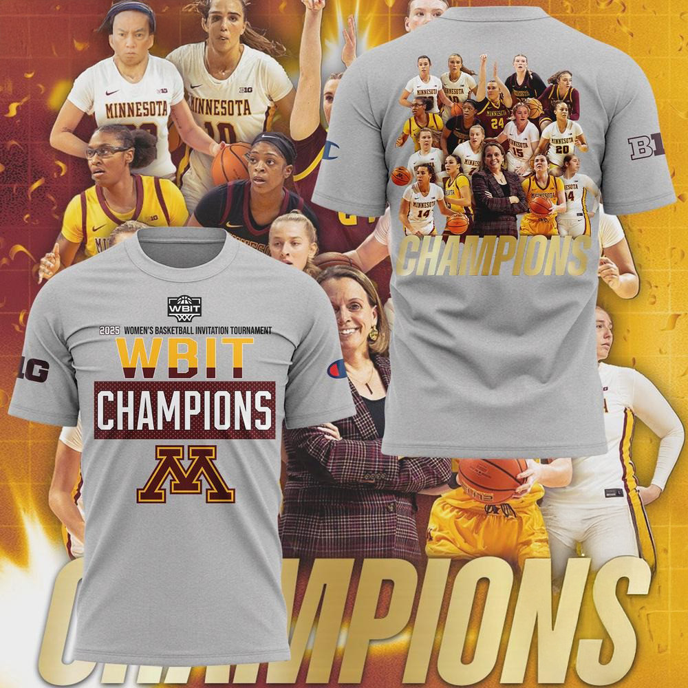 Minnesota Golden Gophers Women's Basketball 2025 Wbit Champions Team Player T-Shirt For Fans