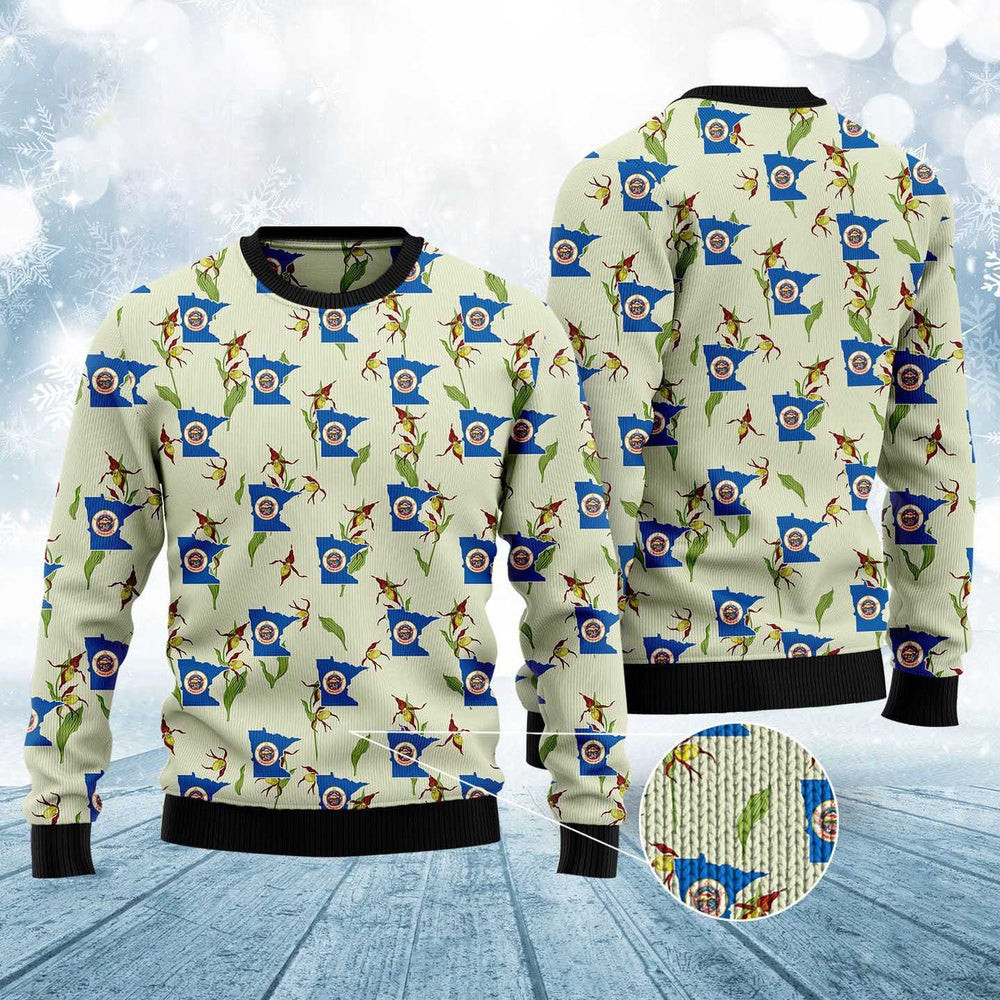 Minnesota Lady Slipper Ugly Christmas Sweater Funny Ugly Christmas Sweater Best Christmas Gifts