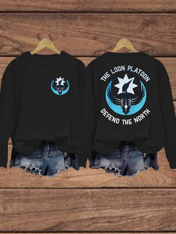 Minnesota Strong Sweatshirt The Loon Platoon Defend The North Crewneck FDT Merch Women's Minnesota Strong Sweatshirt The Loon Platoon Defend The North Crewneck FDT Merch Women's