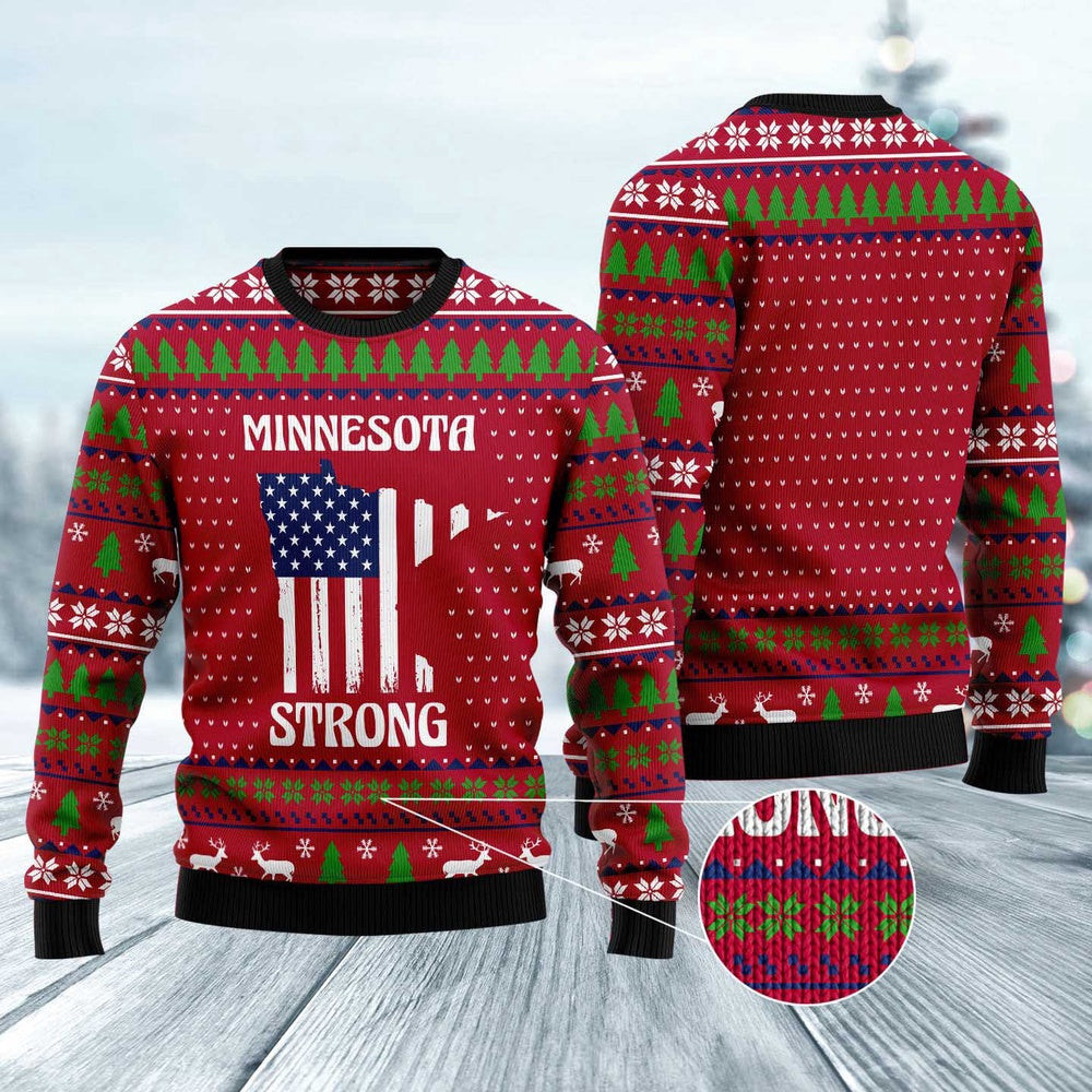 Minnesota Strong Ugly Christmas Sweater Funny Ugly Christmas Sweater Best Christmas Gifts