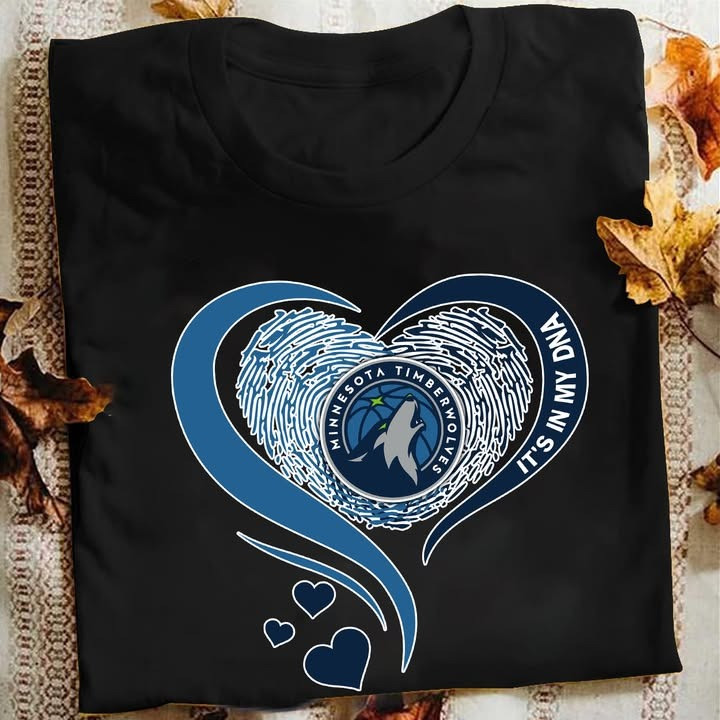 Minnesota Timberwolves Heart It's In My DNA T-Shirt Basketball Lovers Fan Gifts For Dad