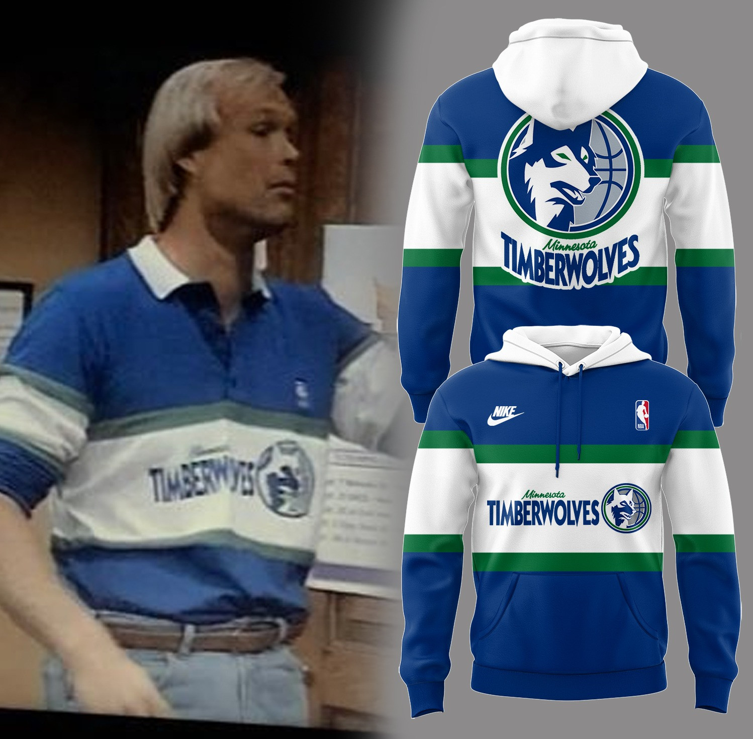 Minnesota Timberwolves Retro Hoodie NBA Basketball Gifts For Minnesota Timberwolves Fans