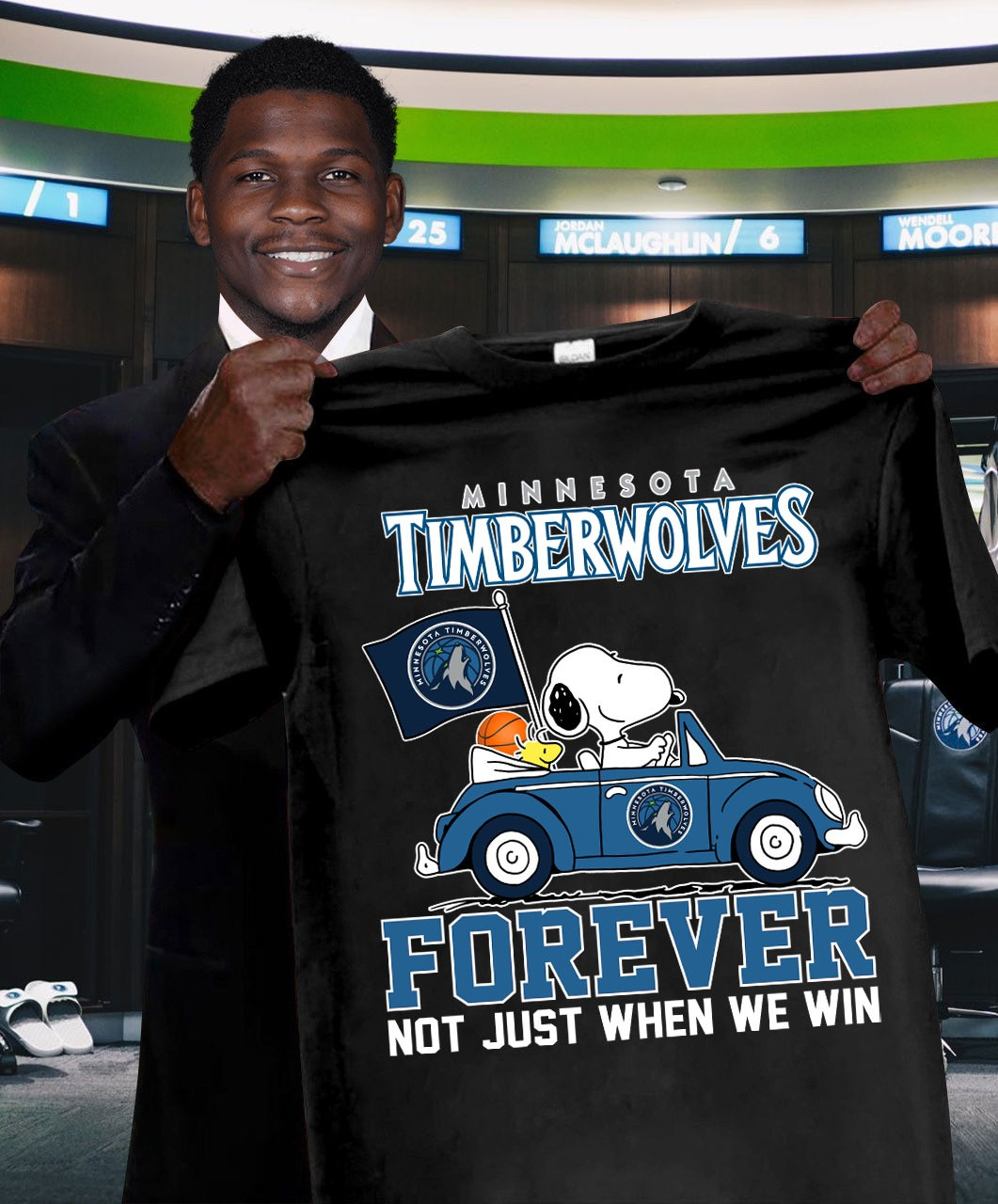 Minnesota Timberwolves Snoopy Forever T-Shirt Not Just When We Win Best Gifts For Fans
