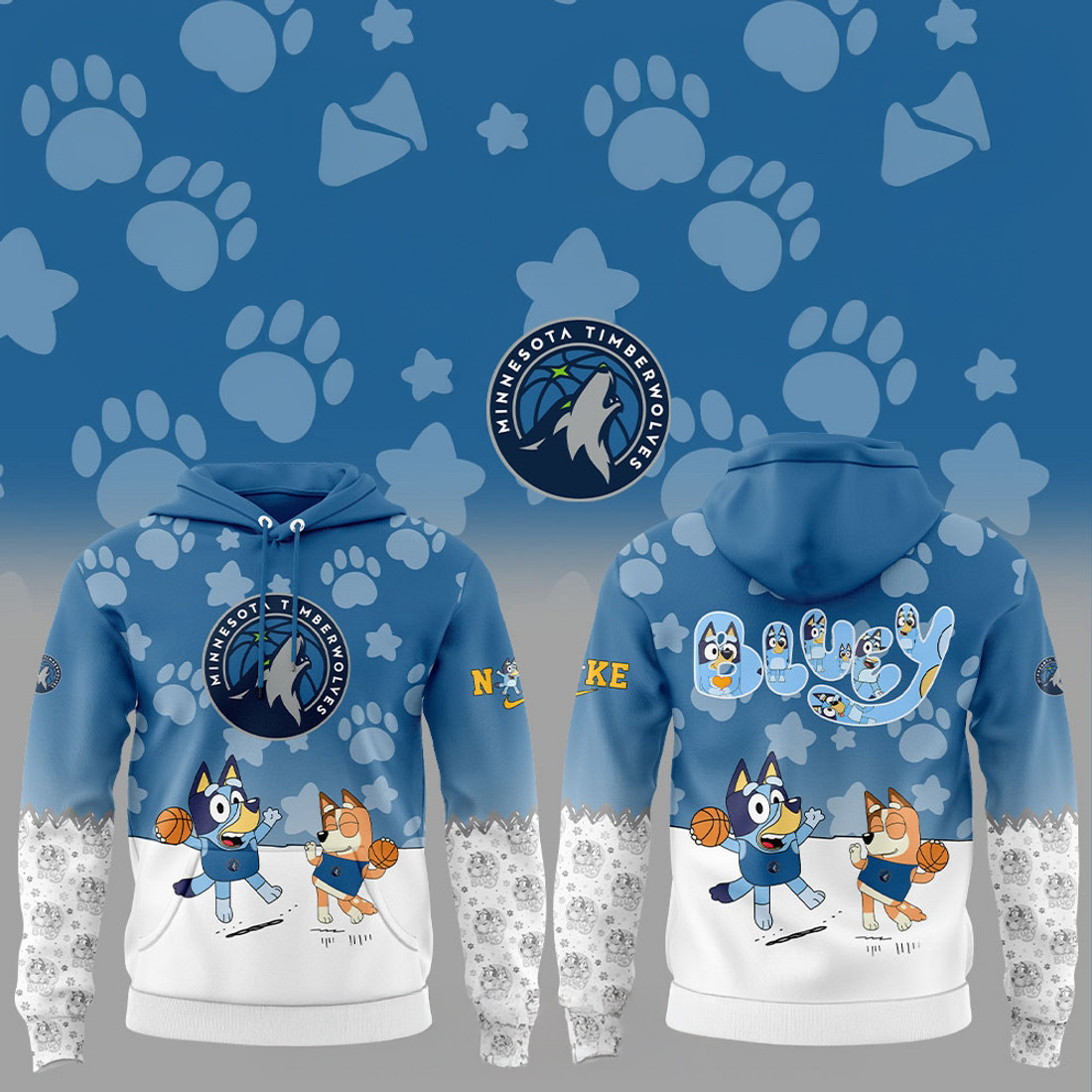 Minnesota Timberwolves x Bluey And Bingo Hoodie Gift For Minnesota Timberwolves Fans