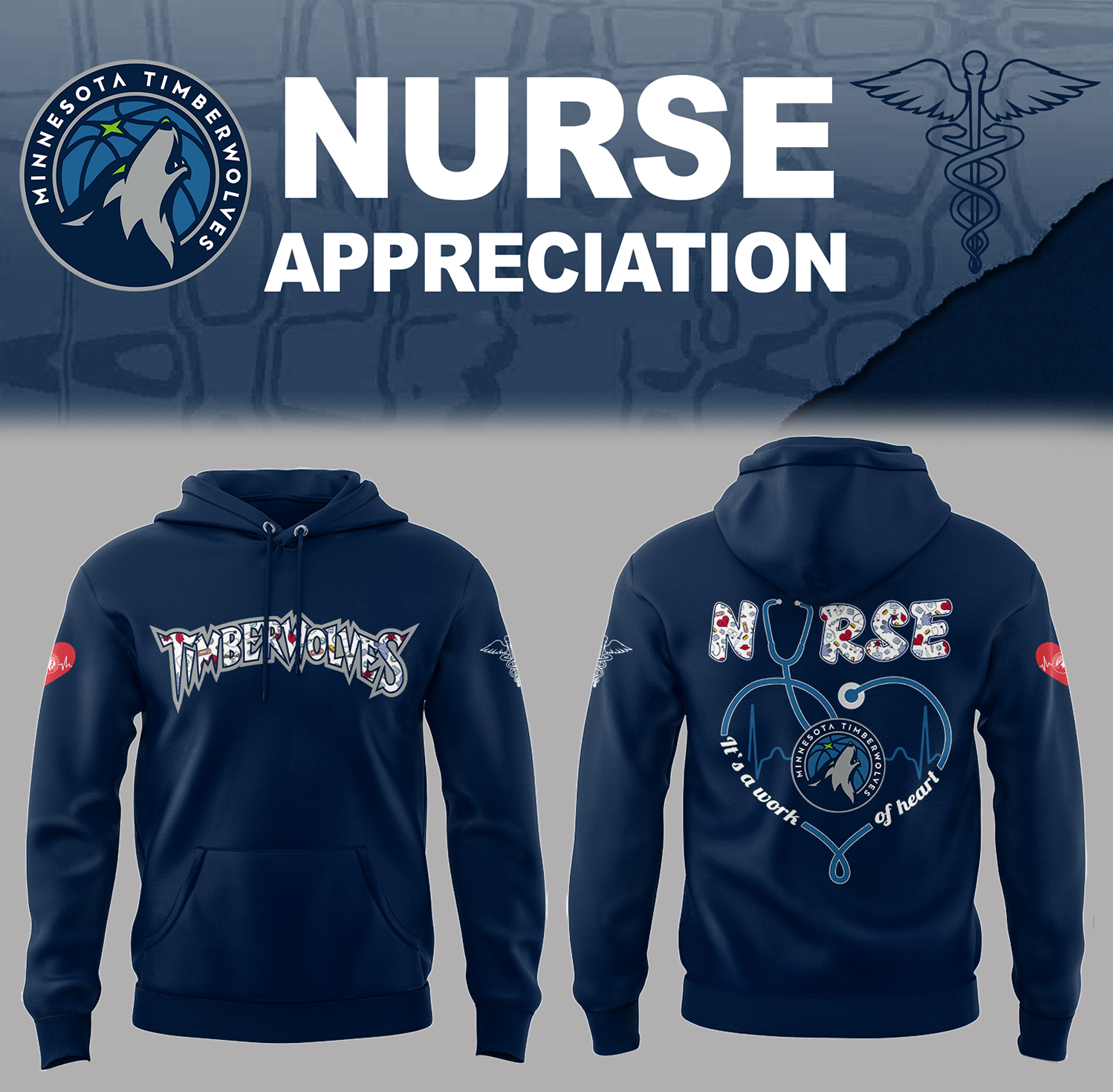 Minnesota Timberwolves X Nurse Appreciation Hoodie Presents For A Basketball Player