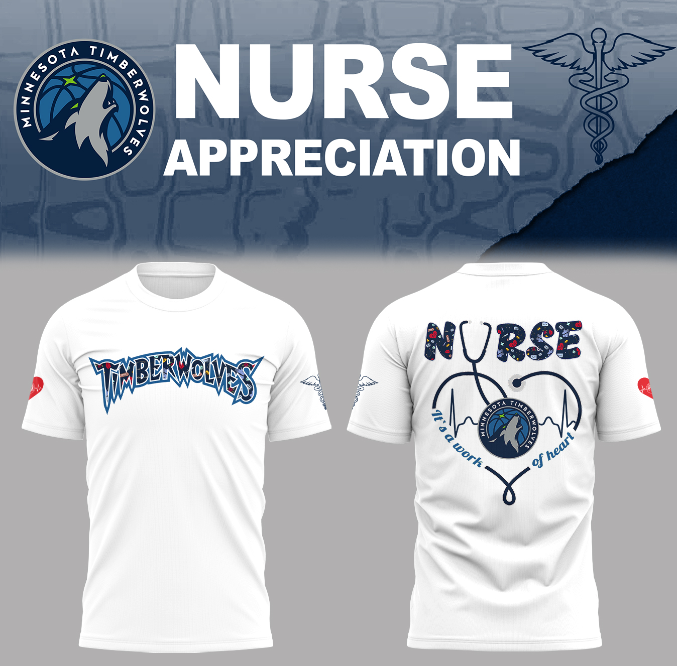 Minnesota Timberwolves X Nurse Appreciation T-Shirt Best Gifts For Basketball Players
