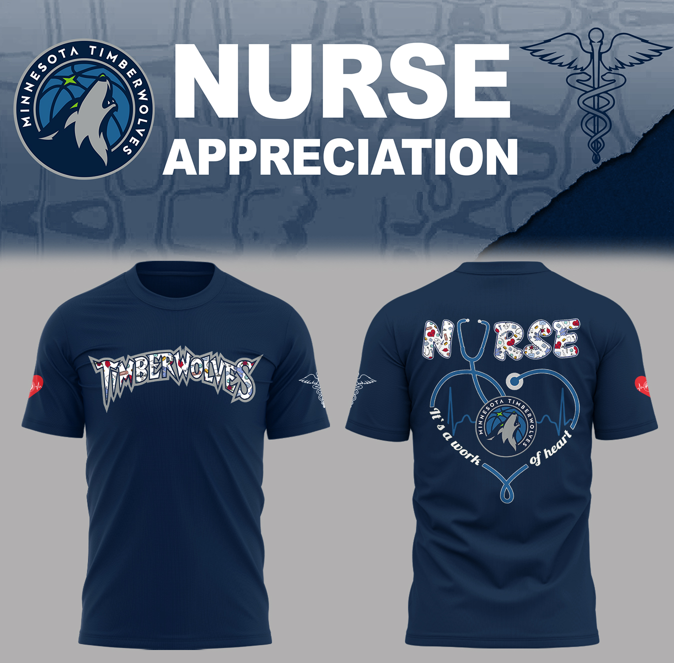 Minnesota Timberwolves X Nurse Appreciation T-Shirt Presents For Basketball Players